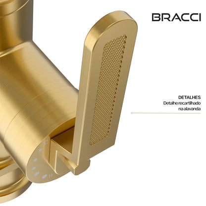 TORNEIRA MONOCOMANDO Q/F INDUSTRIAL DOURADO ESCOVADO