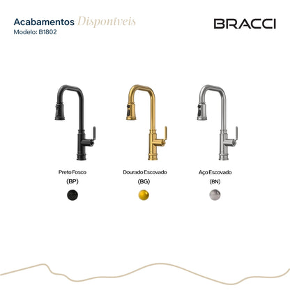 TORNEIRA MONOCOMANDO Q/F INDUSTRIAL AÇO ESCOVADO