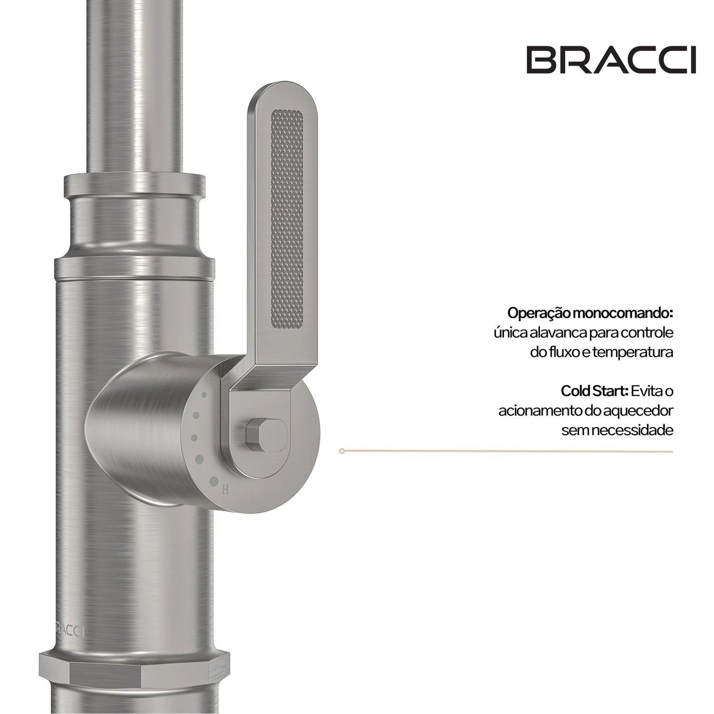 TORNEIRA MONOCOMANDO Q/F INDUSTRIAL AÇO ESCOVADO