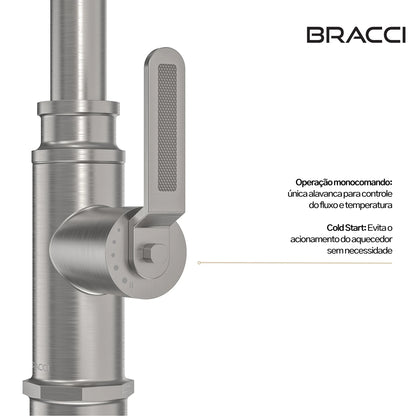 TORNEIRA MONOCOMANDO Q/F INDUSTRIAL AÇO ESCOVADO