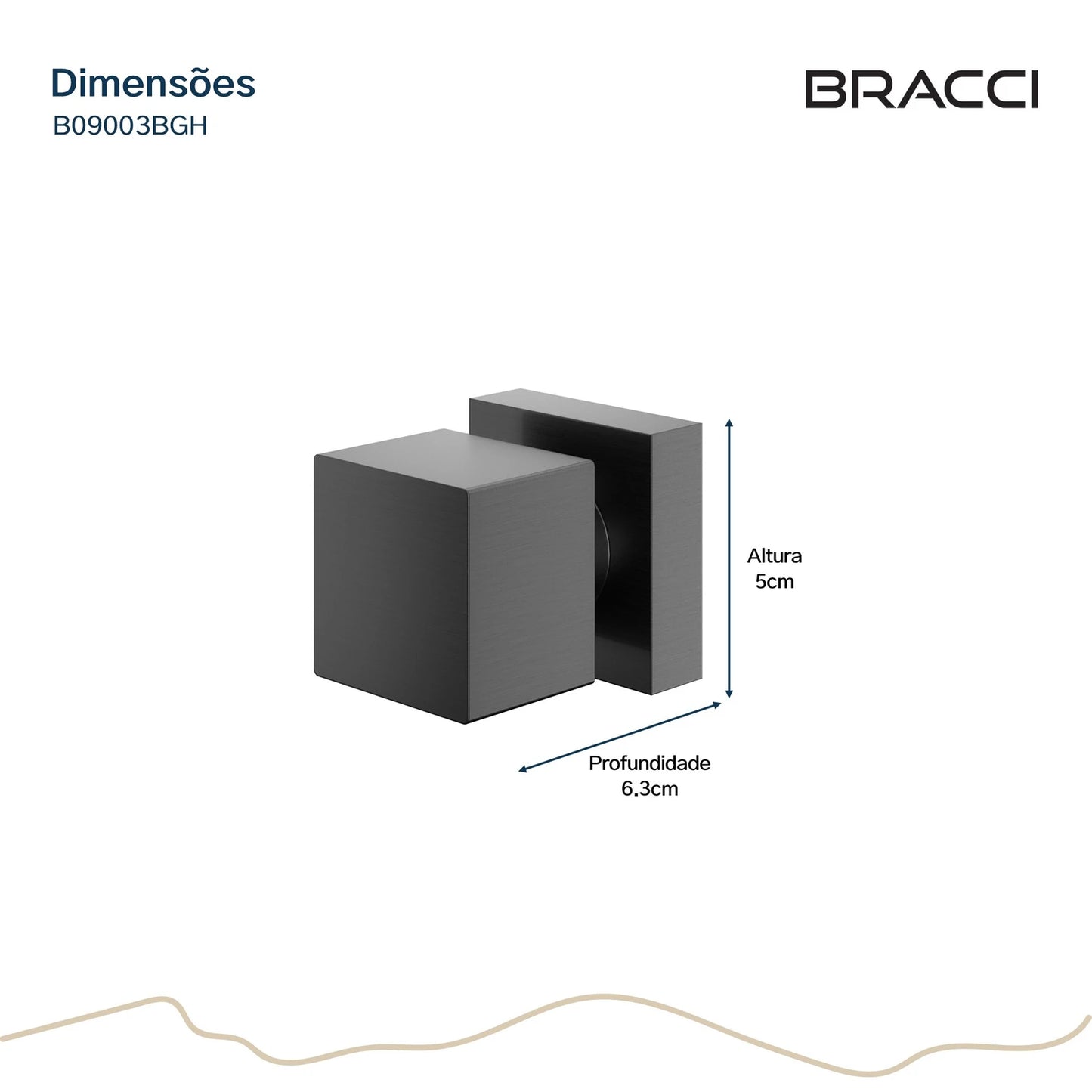 ACABAMENTO DE REGISTRO QUADRADO GRAFITE ESCOVADO