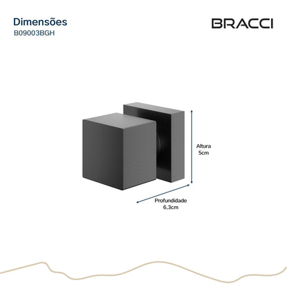 ACABAMENTO DE REGISTRO QUADRADO GRAFITE ESCOVADO
