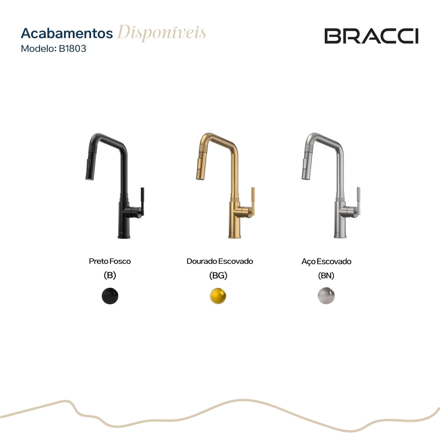 TORNEIRA MONOCOMANDO Q/F ALLURE DOURADO ESCOVADO