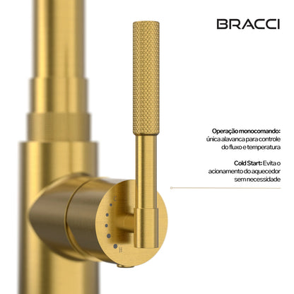 TORNEIRA MONOCOMANDO Q/F ALLURE DOURADO ESCOVADO