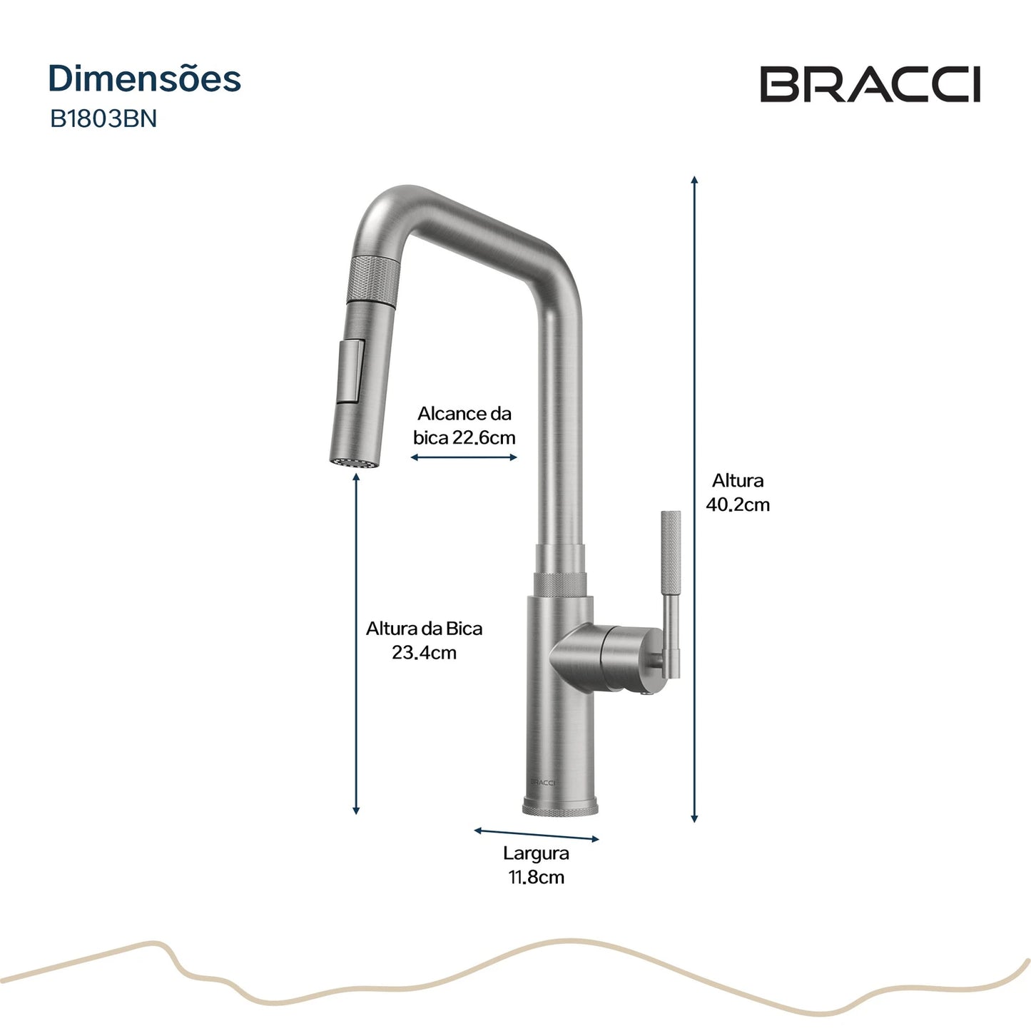 TORNEIRA MONOCOMANDO Q/F ALLURE AÇO ESCOVADO
