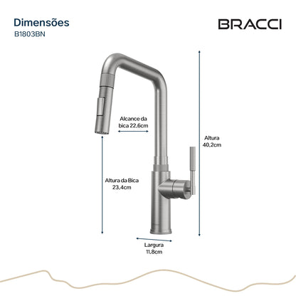 TORNEIRA MONOCOMANDO Q/F ALLURE AÇO ESCOVADO