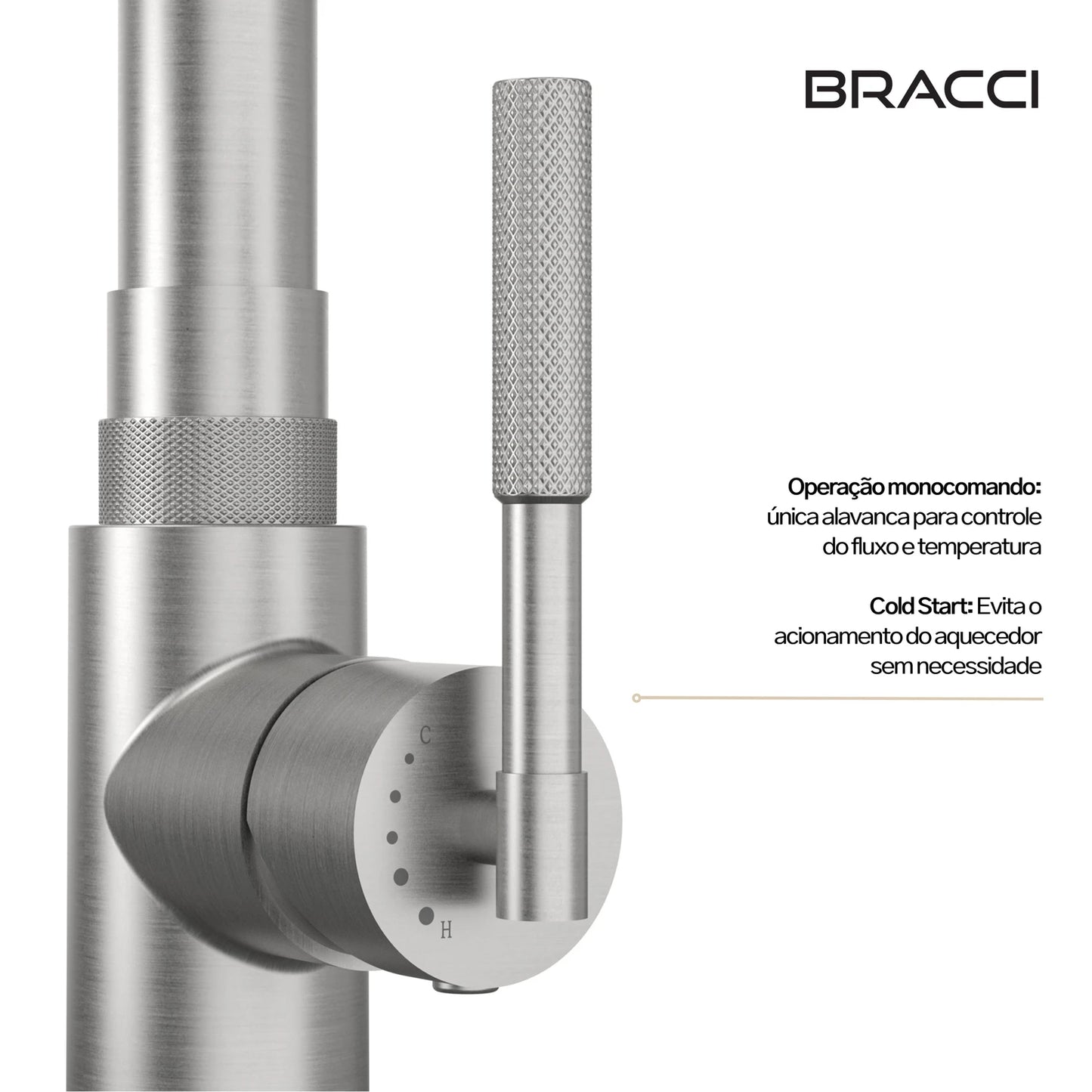 TORNEIRA MONOCOMANDO Q/F ALLURE AÇO ESCOVADO