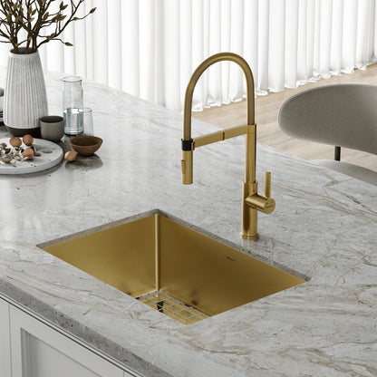 TORNEIRA MONOCOMANDO Q/F LA BELLE SPRING DOURADO ESCOVADO