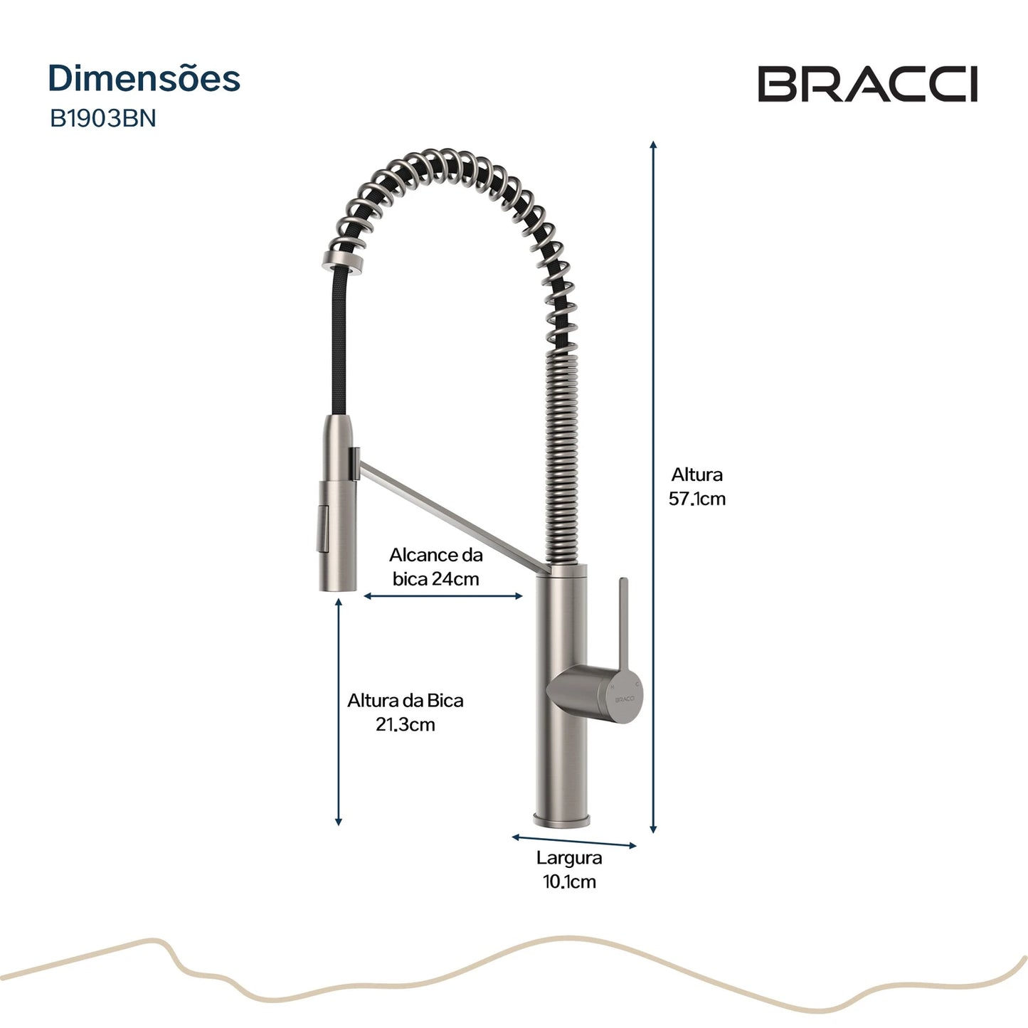 TORNEIRA MONOCOMANDO Q/F CELINE AÇO ESCOVADO