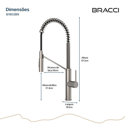 TORNEIRA MONOCOMANDO Q/F CELINE AÇO ESCOVADO