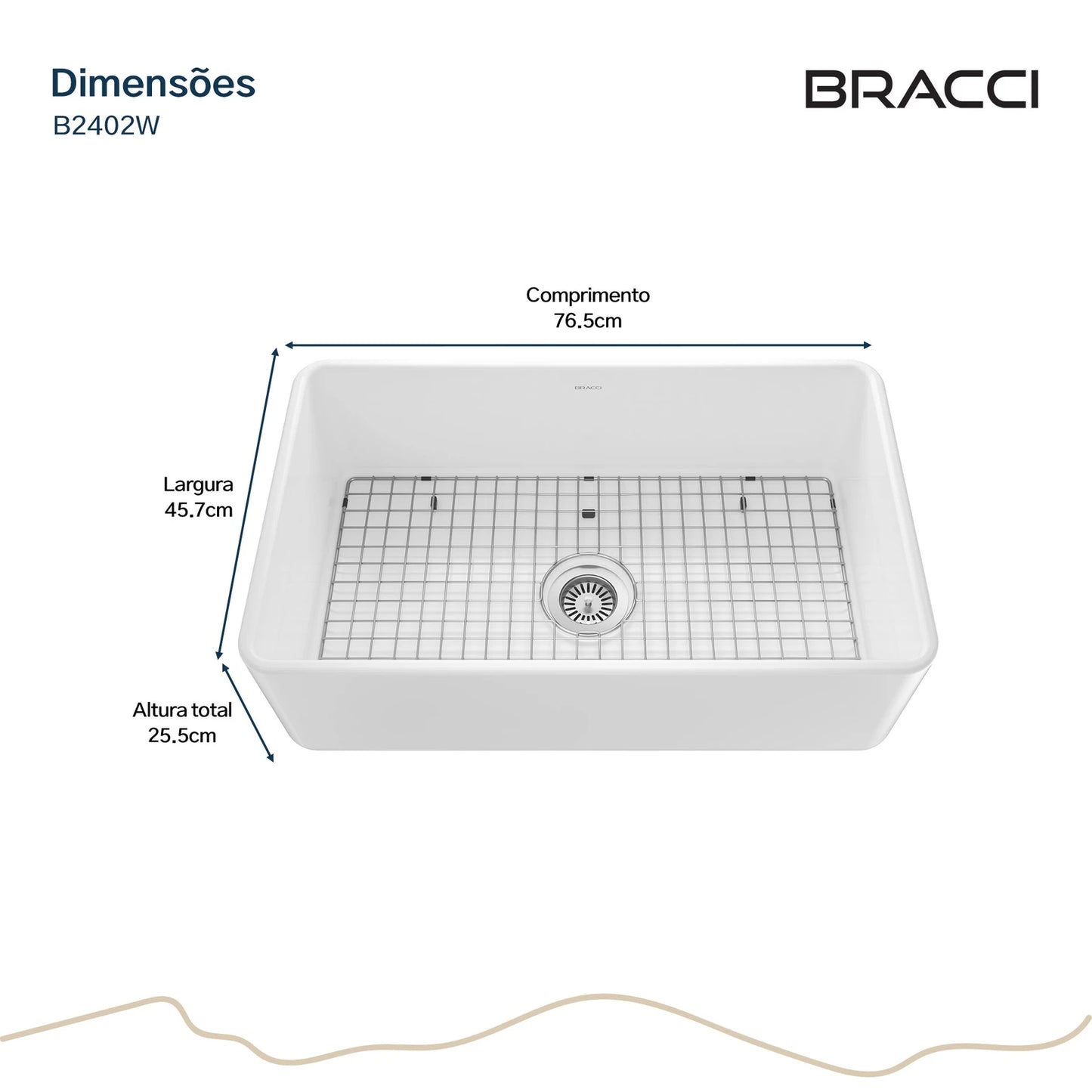 CUBA FARM SINK EM FIRECLAY 76 CM