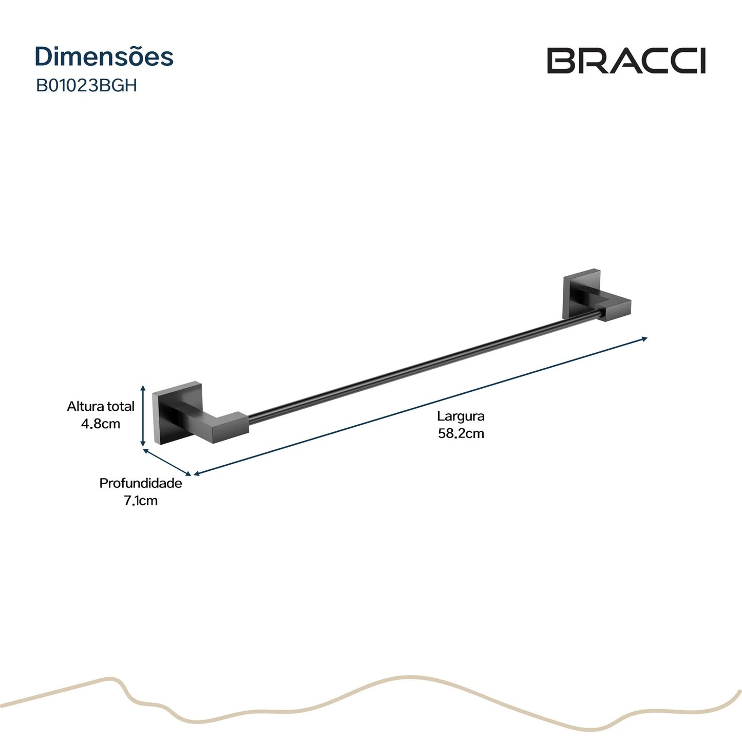 TOALHEIRO SIMPLES GRAFITE ESCOVADO VERCCI