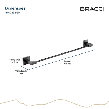 TOALHEIRO SIMPLES GRAFITE ESCOVADO VERCCI