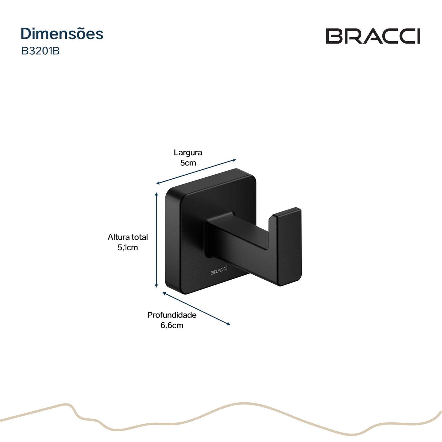 GANCHO SIMPLES ESSENCE PRETO