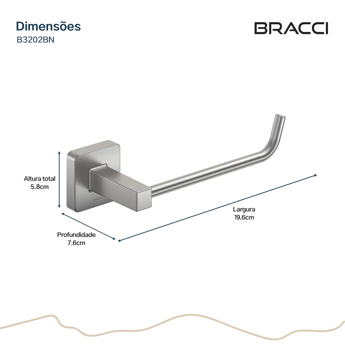 PORTA PAPEL HIGIÊNICO ESSENCE AÇO ESCOVADO