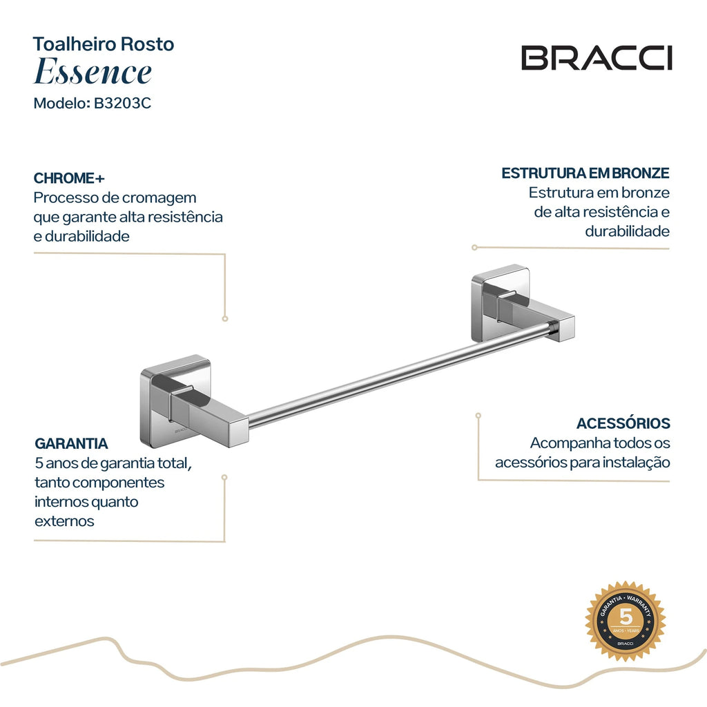 TOALHEIRO ROSTO ESSENCE CROMADO