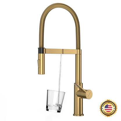 TORNEIRA MONOCOMANDO Q/F LA BELLE SPRING DOURADO ESCOVADO