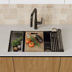 CUBA DE COZINHA DUPLA QUARTZO  79CM