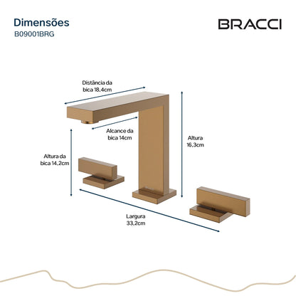 TORNEIRA DUPLO COMANDO Q/F VERCCI ROSE ESCOVADO