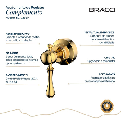 ACABAMENTO DE REGISTRO ST CLAIRE DOURADO