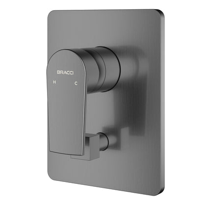 ACABAMENTO MONOCOMANDO CHUVEIRO COM DESVIADOR GRAFITE ESCOVADO