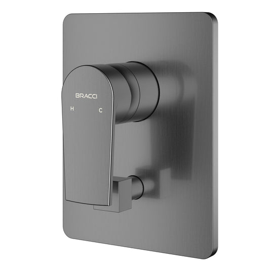 ACABAMENTO MONOCOMANDO CHUVEIRO COM DESVIADOR GRAFITE ESCOVADO