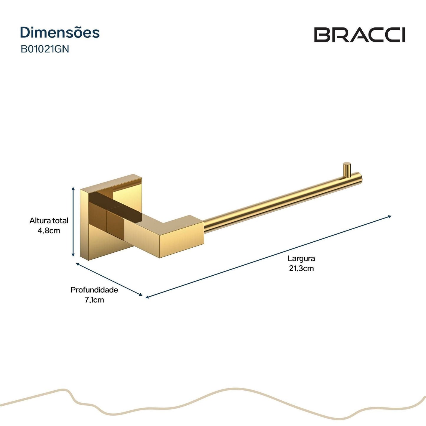 PORTA PAPEL HIGIÊNICO DOURADO VERCCI NANOTECNOLOGIA