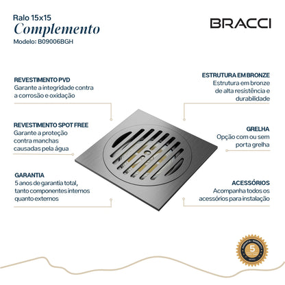 RALO 15X15 GRAFITE ESCOVADO