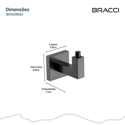 GANCHO SIMPLES GRAFITE ESCOVADO VERCCI