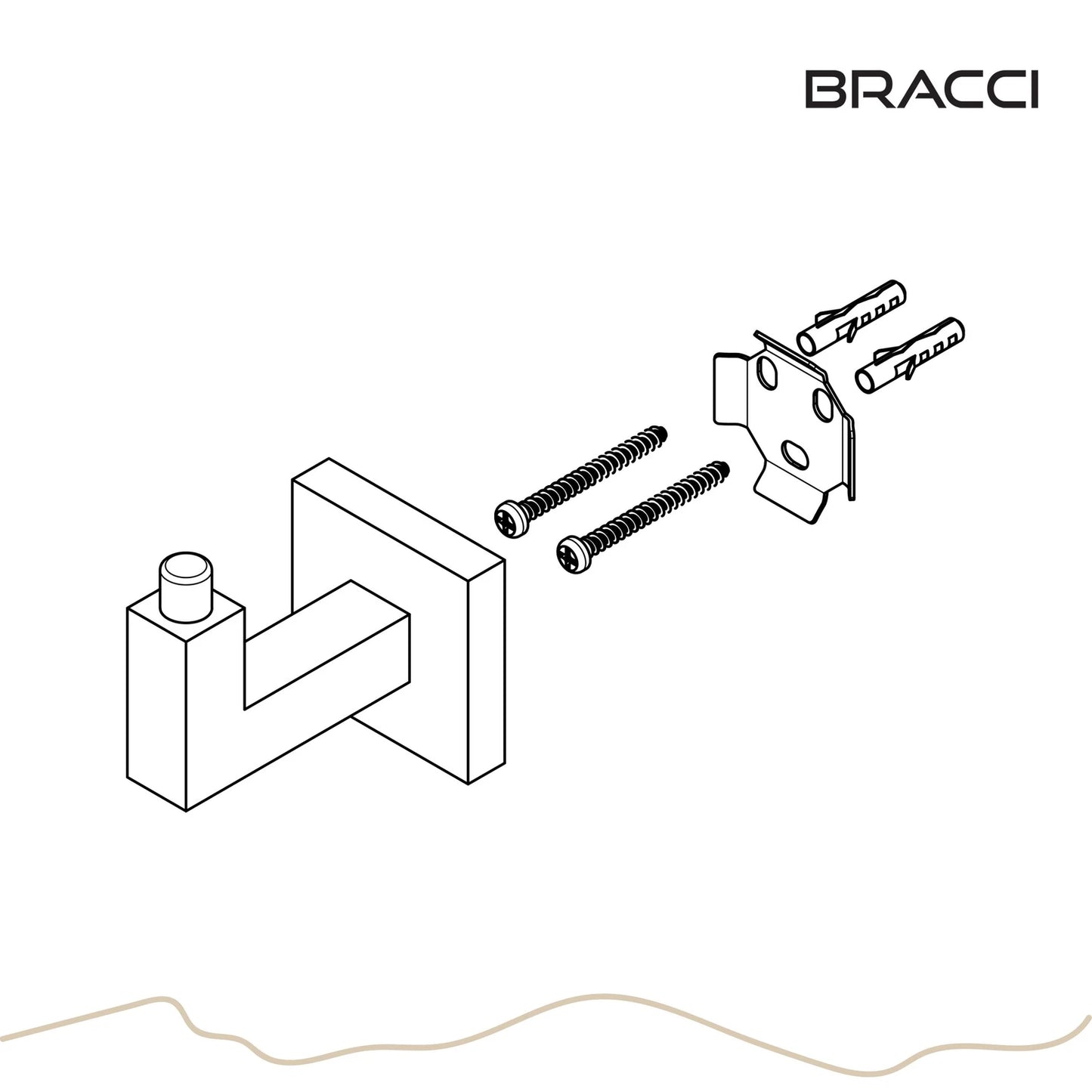 GANCHO SIMPLES GRAFITE ESCOVADO VERCCI