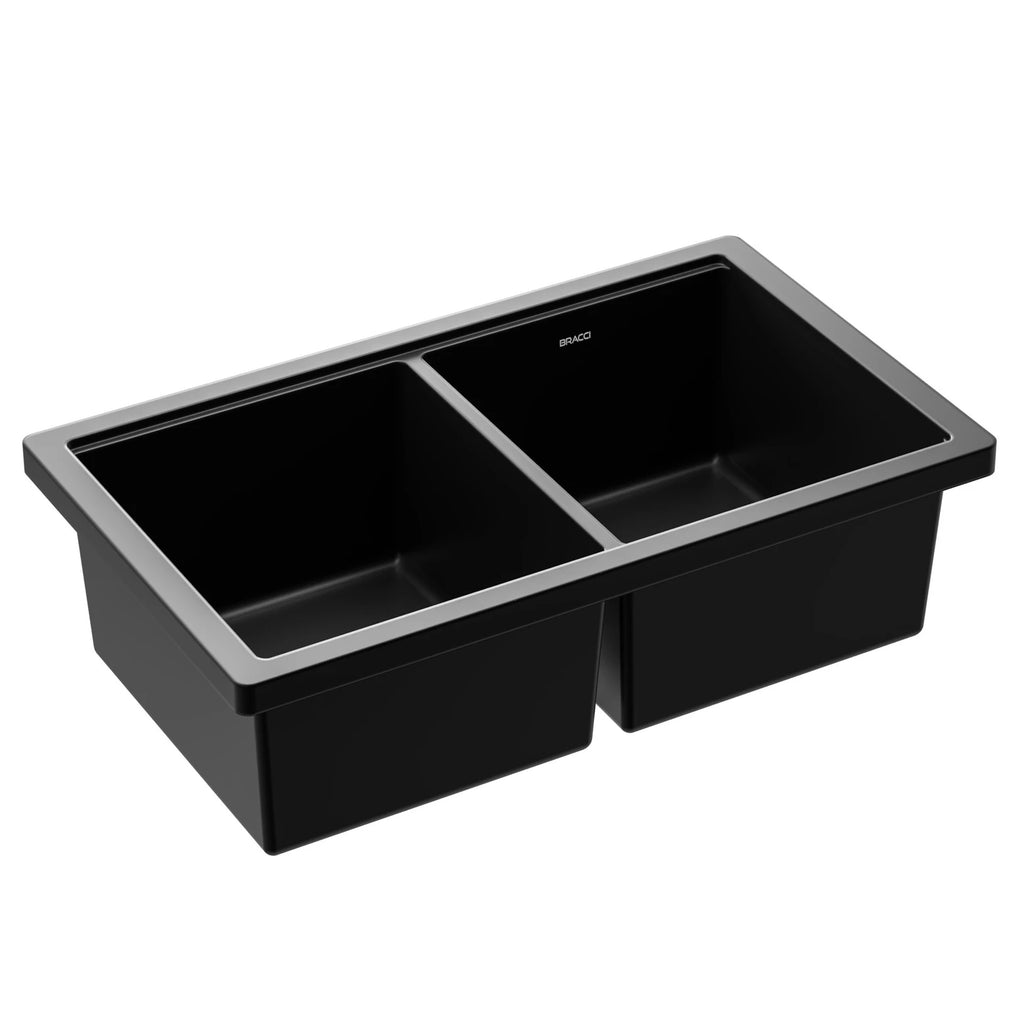 CUBA DE COZINHA DUPLA QUARTZO  79CM