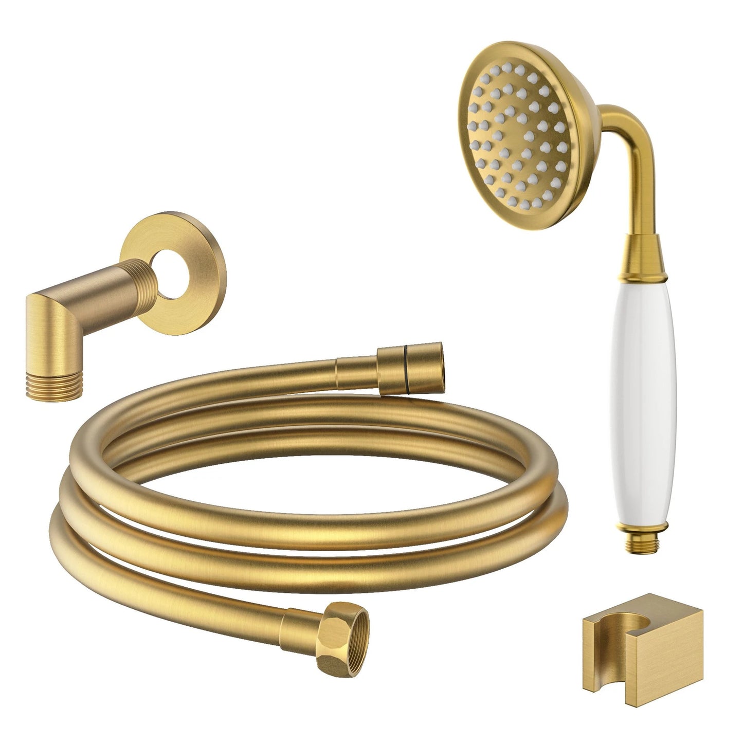 KIT DESVIADOR CHUVEIRO DE TETO CLÁSSICO DOURADO ESCOVADO