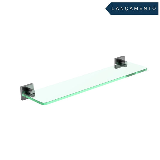 PRATELEIRA VIDRO GRAFITE ESCOVADO VERCCI