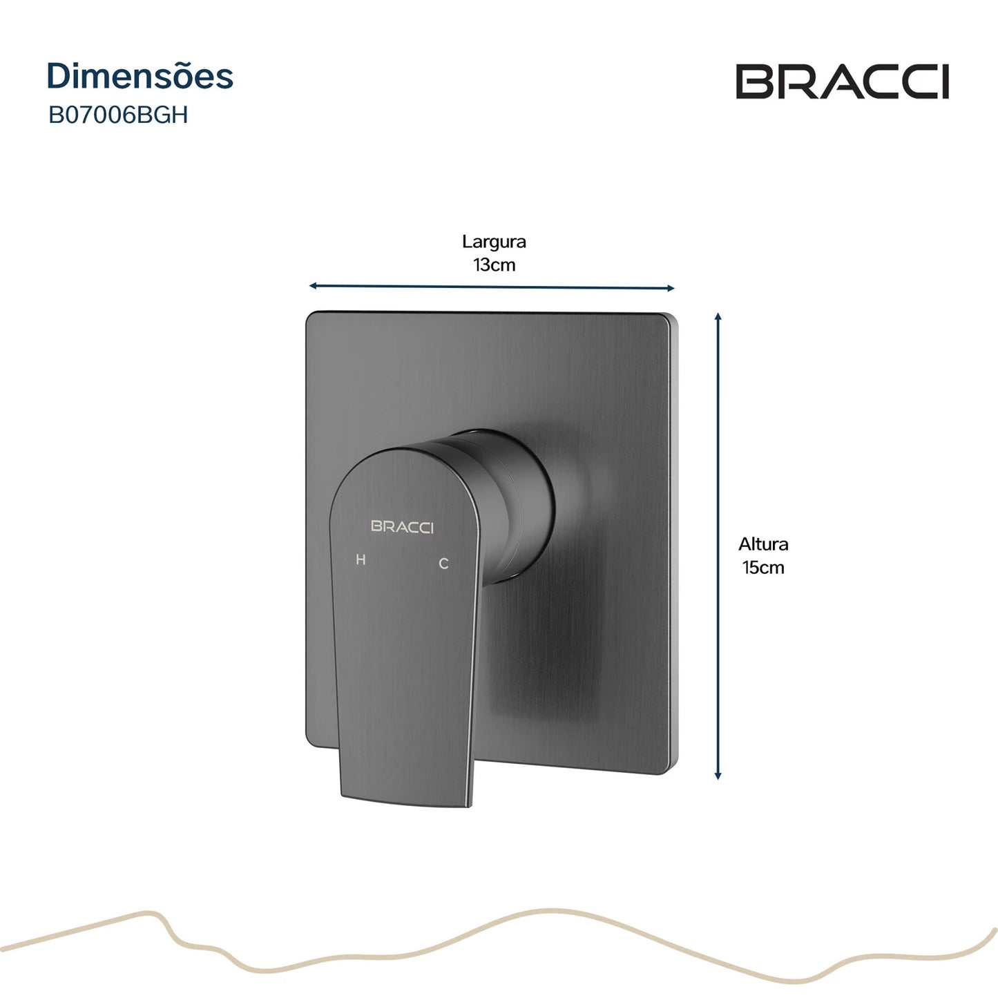 ACABAMENTO MONOCOMANDO CHUVEIRO GRAFITE ESCOVADO