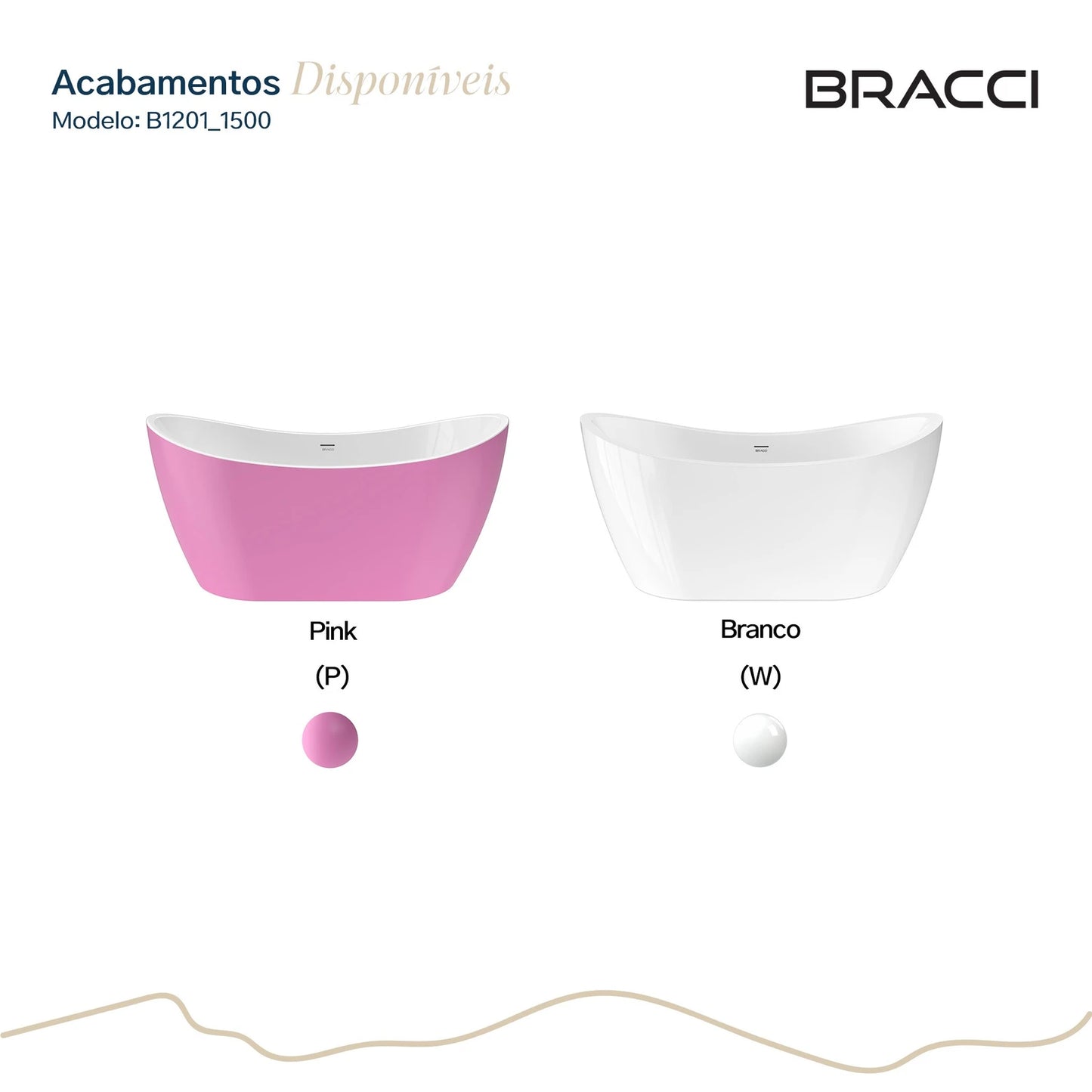 BANHEIRA DE IMERSÃO LAUREN 1.50M ROSA