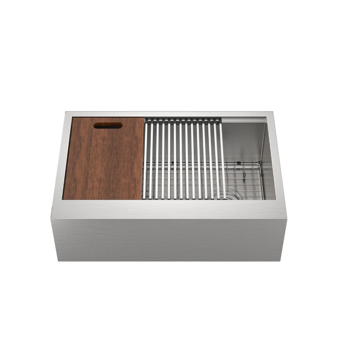 CUBA RETANGULAR AÇO ESCOVADO 76CM