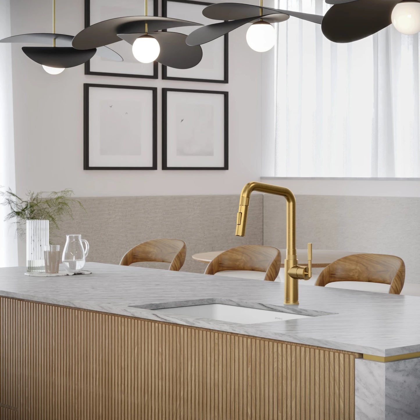 TORNEIRA MONOCOMANDO Q/F ALLURE DOURADO ESCOVADO