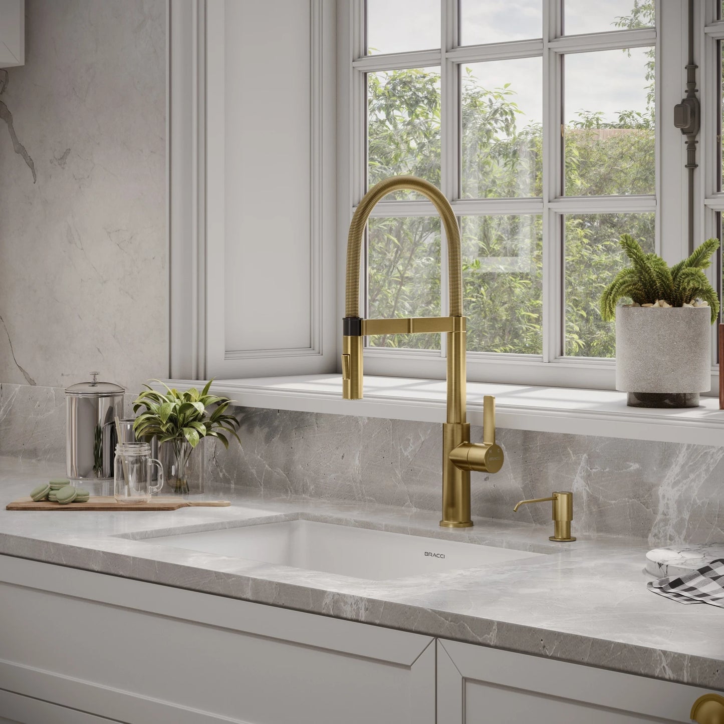 TORNEIRA MONOCOMANDO Q/F LA BELLE SPRING DOURADO ESCOVADO