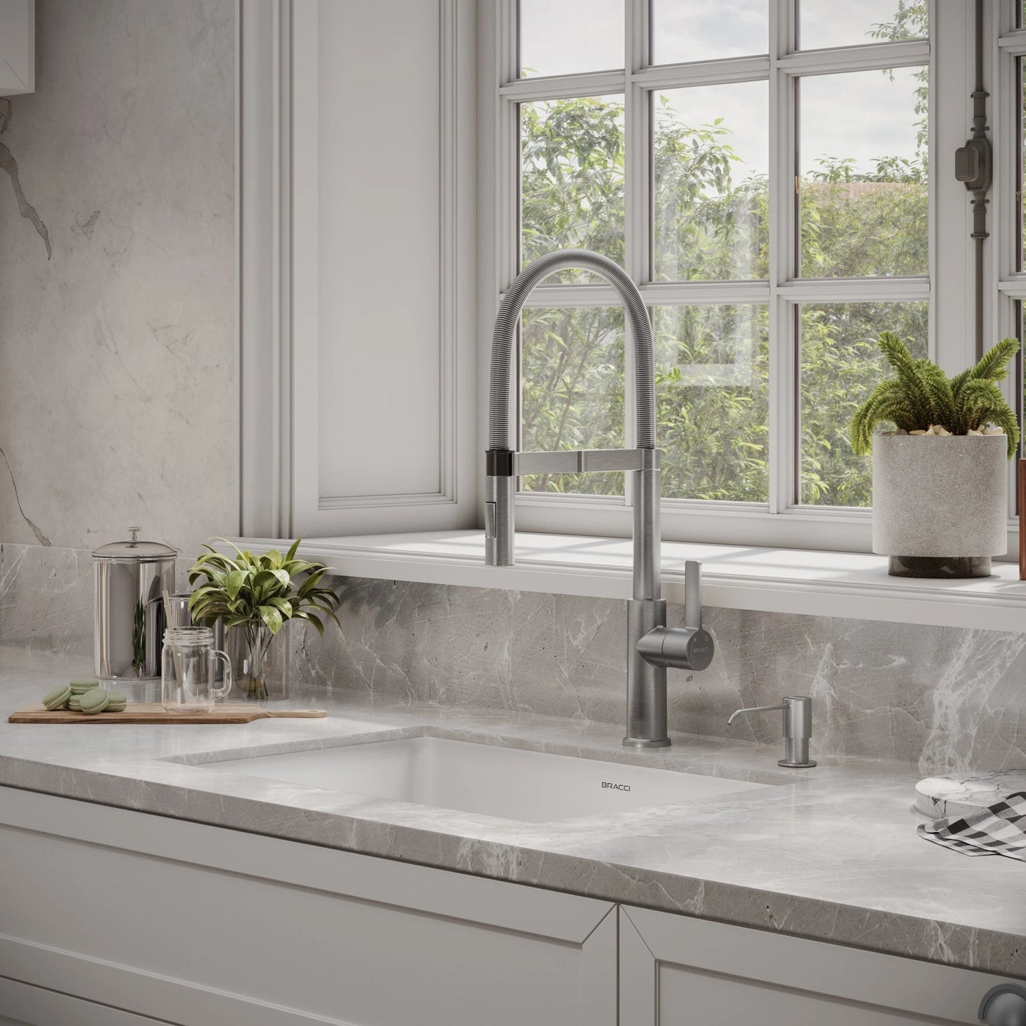 TORNEIRA MONOCOMANDO Q/F LA BELLE SPRING AÇO ESCOVADO