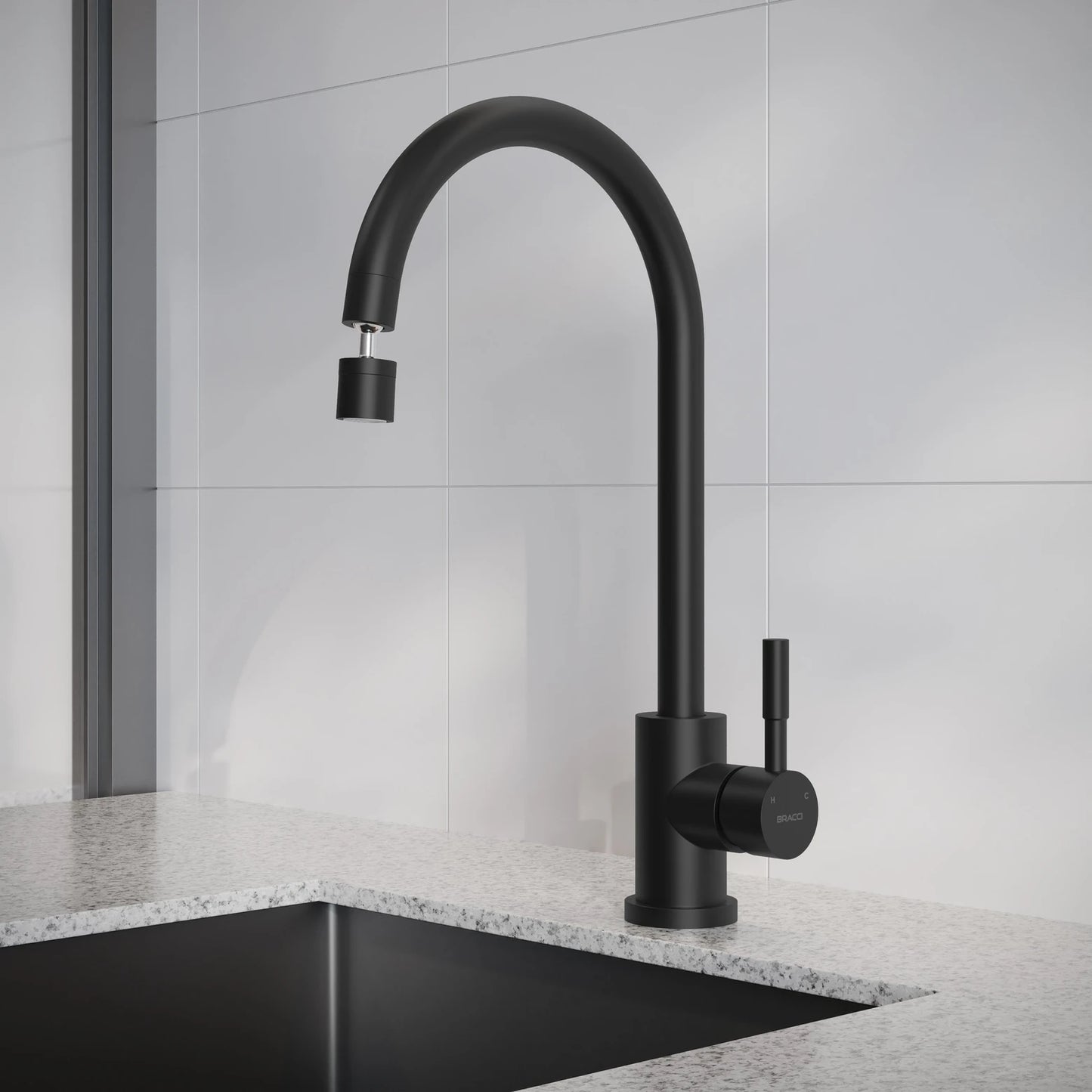 TORNEIRA MONOCOMANDO Q/F ST LOUISE BASIC PRETO