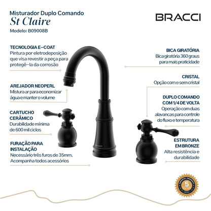 TORNEIRA DUPLO COMANDO Q/F ST CLAIRE PRETO