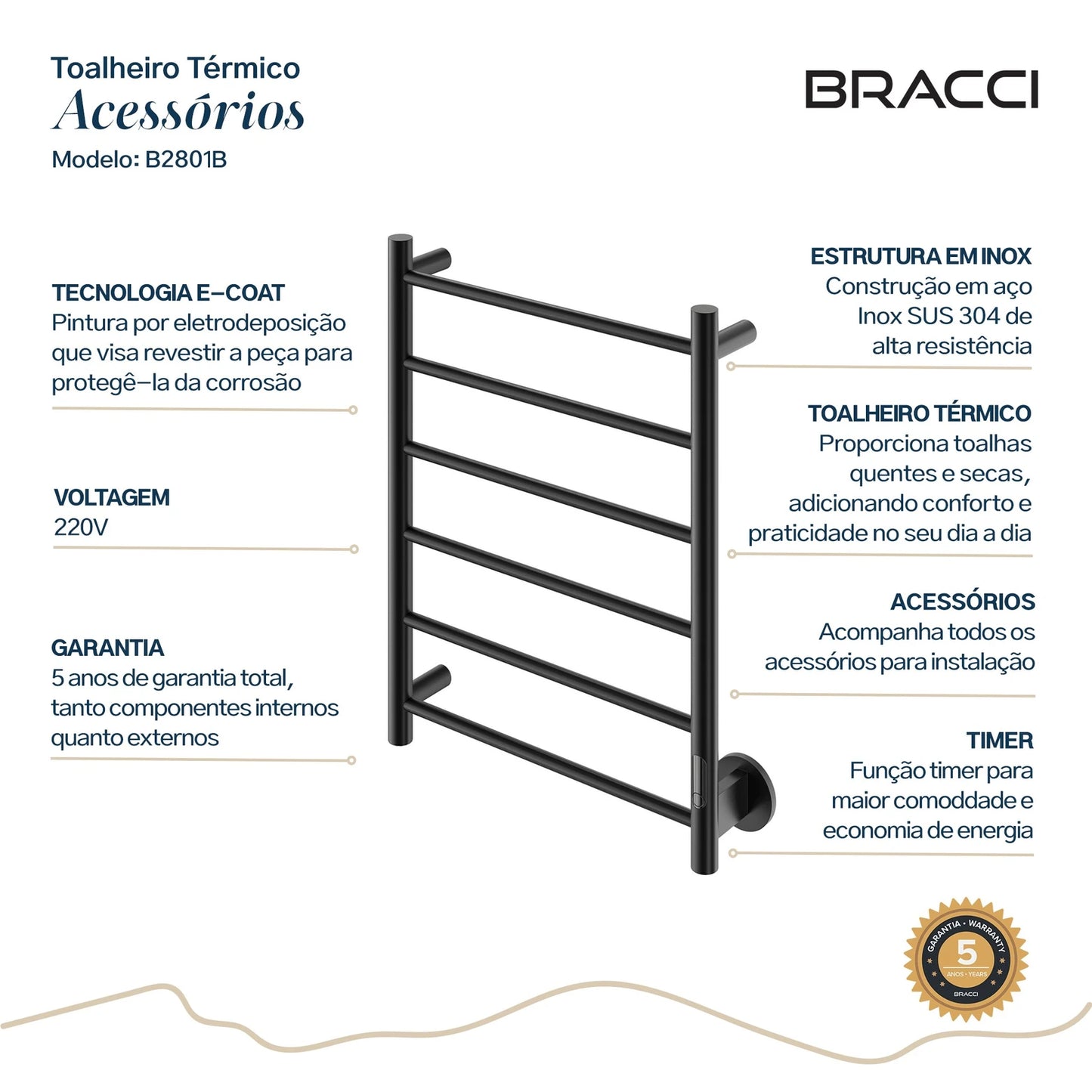 TOALHEIRO TÉRMICO PRETO