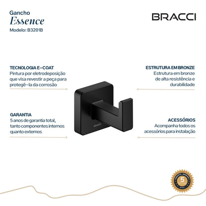 GANCHO SIMPLES ESSENCE PRETO