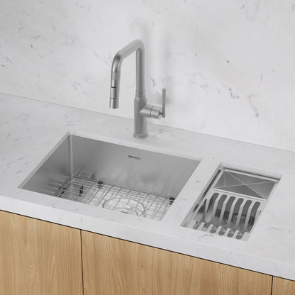 KIT CUBA DE COZINHA 54 CM + CALHA ORGANIZADORA AÇO ESCOVADO