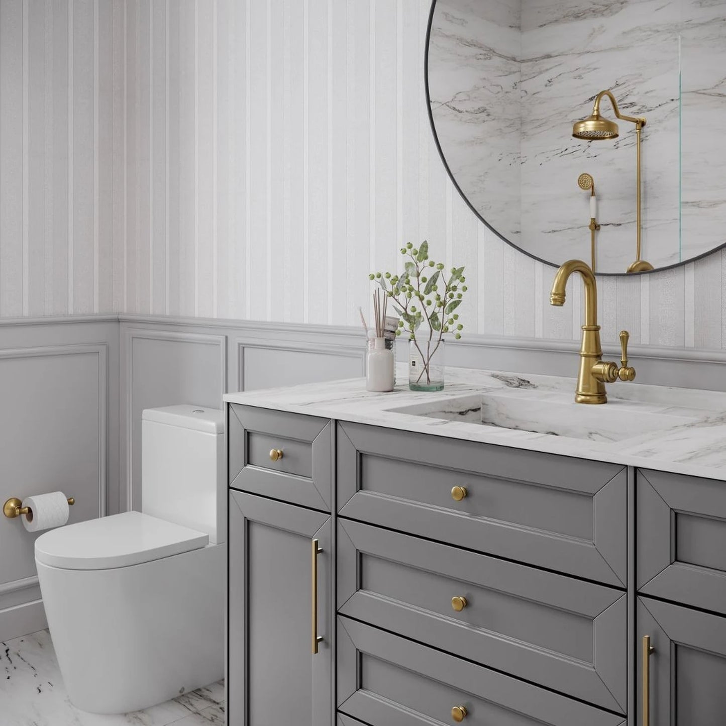 TORNEIRA MONOCOMANDO Q/F ST CLAIRE DOURADO ESCOVADO