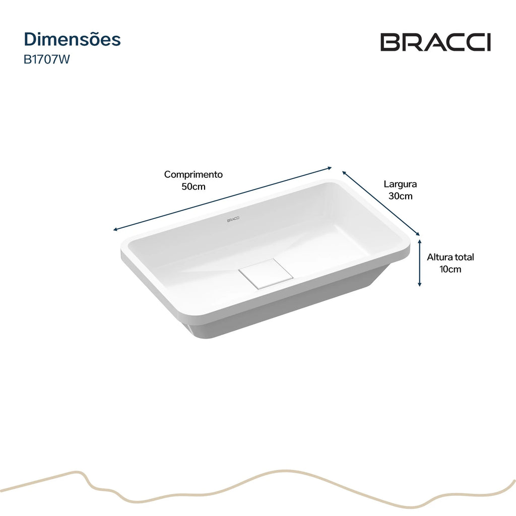 CUBA DE BANHEIRO AUREA 50CM BRANCO BRILHO