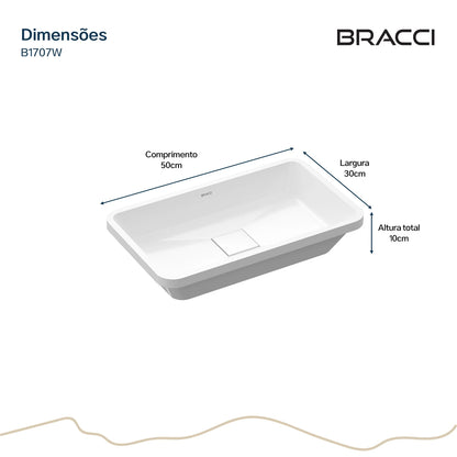 CUBA DE BANHEIRO AUREA 50CM BRANCO BRILHO