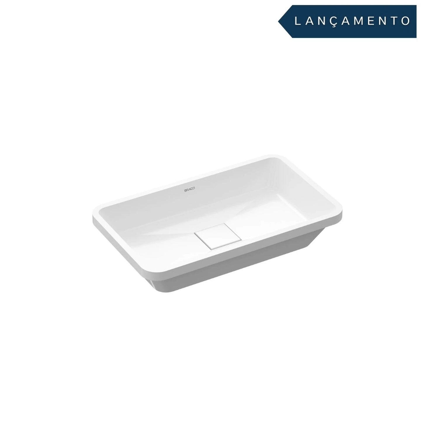 CUBA DE BANHEIRO AUREA 50CM BRANCO BRILHO