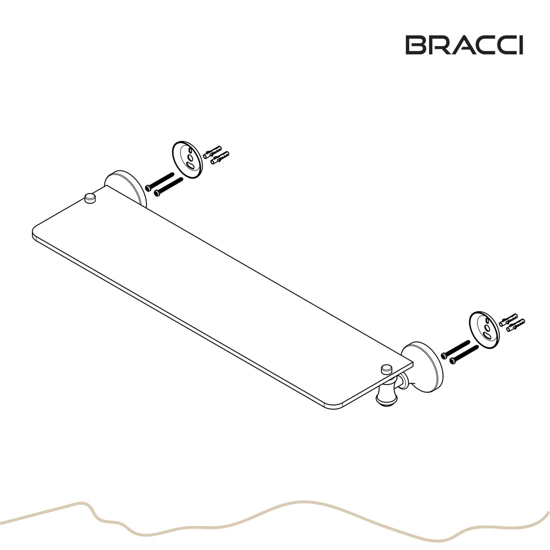 PRATELEIRA VIDRO DOURADO ESCOVADO