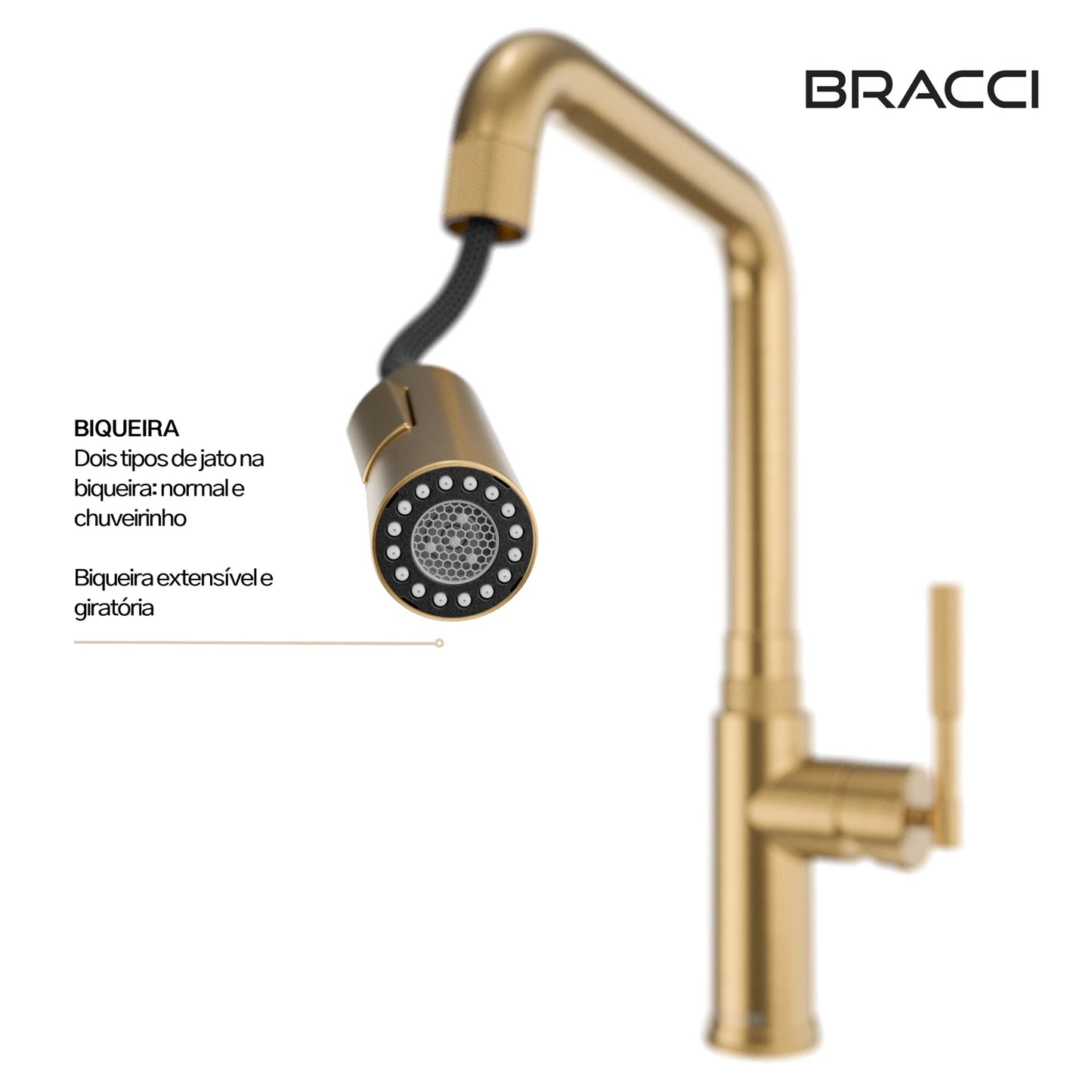 TORNEIRA MONOCOMANDO Q/F ALLURE DOURADO ESCOVADO